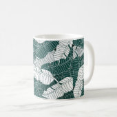 Vintager Hintergrund Blätter Musterdesign Kaffeetasse (VorderseiteRechts)