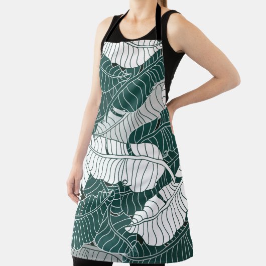 Vintager Hintergrund Blätter Musterdesign Schürze (InSitu)