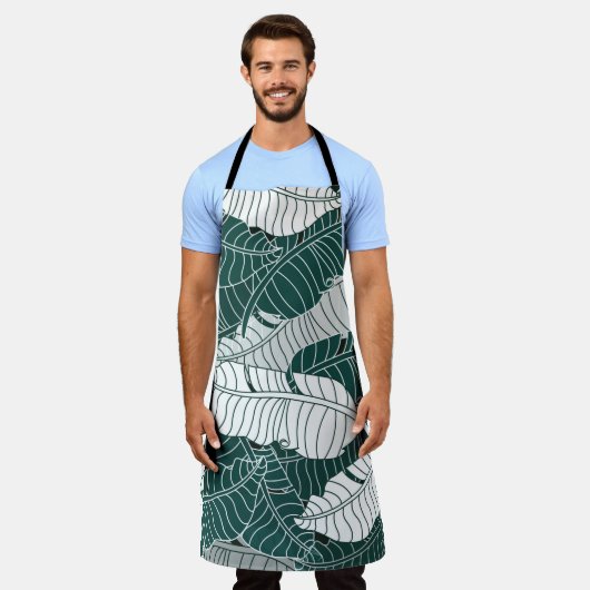 Vintager Hintergrund Blätter Musterdesign Schürze (Getragen)