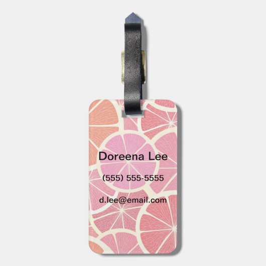 Vintager Hintergrund der Pampelmuse Gepäckanhänger (Rückseite vertikal)