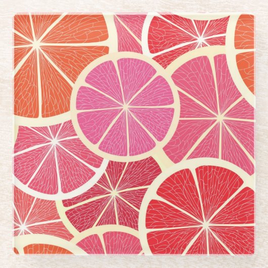 Vintager Hintergrund der Pampelmuse Glasuntersetzer (Vorderseite)