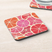 Vintager Hintergrund der Pampelmuse Untersetzer (Linke Seite)