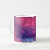 Vintager Hintergrund des roten Glitzer Kaffeetasse (Vorderseite Links)