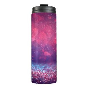 Vintager Hintergrund des roten Glitzer Thermosbecher