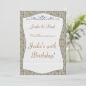 Vintager Hintergrund - Einladung zur Geburtstagspa (Stehend Vorderseite)