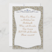 Vintager Hintergrund - Einladung zur Geburtstagspa (Rückseite)