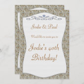 Vintager Hintergrund - Einladung zur Geburtstagspa (Vorne/Hinten)