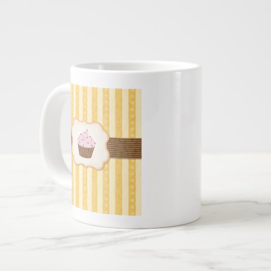 Vintager Hintergrund für den Cupcake Jumbo-Tasse (Vorderseite Links)