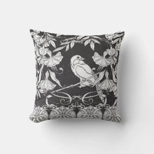 Vintager Hintergrund mit dekorativen Blume und Bir Kissen