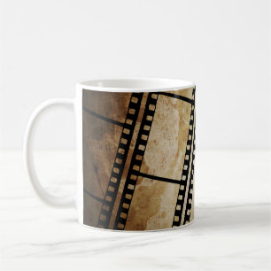 Vintager Hintergrund mit Filmrahmen, Foto, Bauch Kaffeetasse