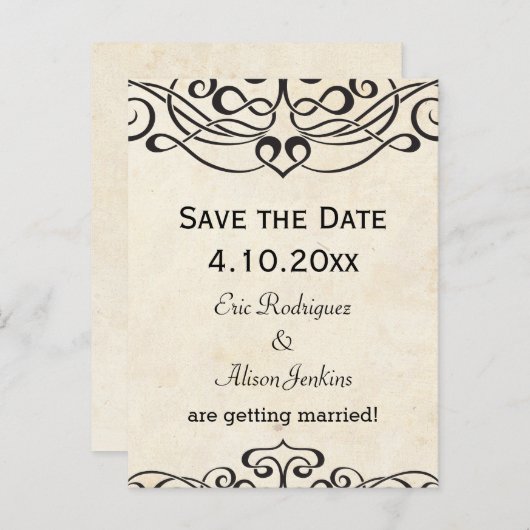 Vintager Hintergrund mit keltischem Muster Ankündigungspostkarte (Vorne/Hinten)