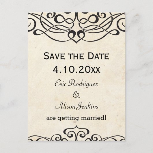 Vintager Hintergrund mit keltischem Muster Ankündigungspostkarte (Vorderseite)