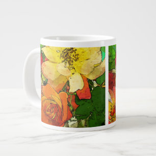 Vintager Hintergrund mit Kunstflorenz 2 Jumbo-Tasse