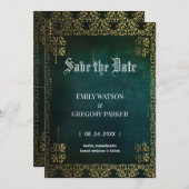 Vintager Hintergrund Save the Date (Vorne/Hinten)