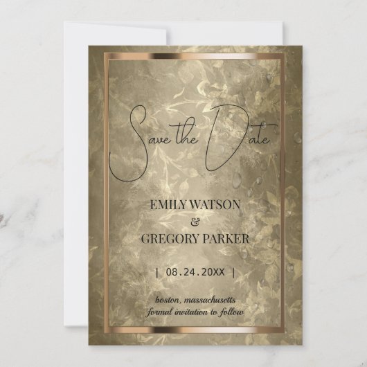 Vintager Hintergrund Save the Date (Vorderseite)