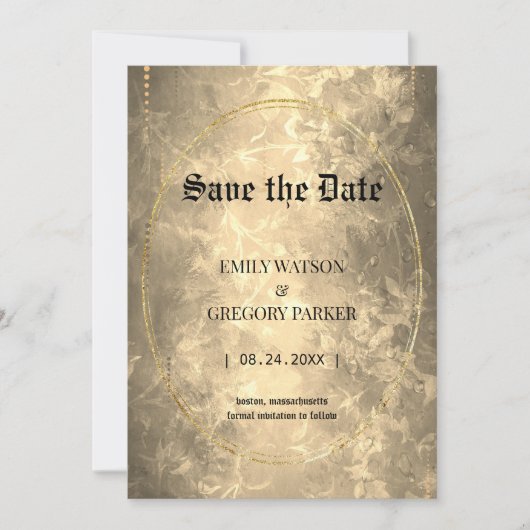 Vintager Hintergrund Save the Date (Vorderseite)