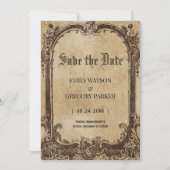 Vintager Hintergrund Save the Date (Vorderseite)