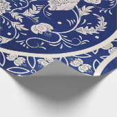Vintager Hintergrund. Schönes, blumengeschmücktes Geschenkpapier (Ecke)