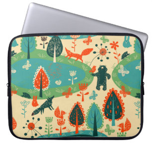 Vintager Hintergrund und Bestien Laptopschutzhülle