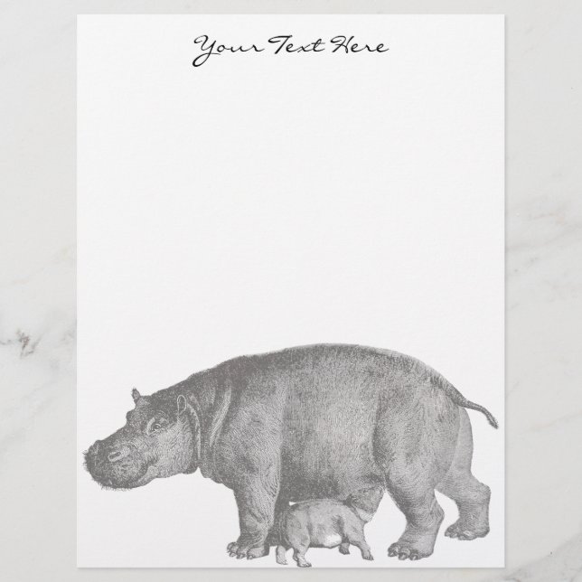 Vintager Hippo Letterhead (Vorderseite)