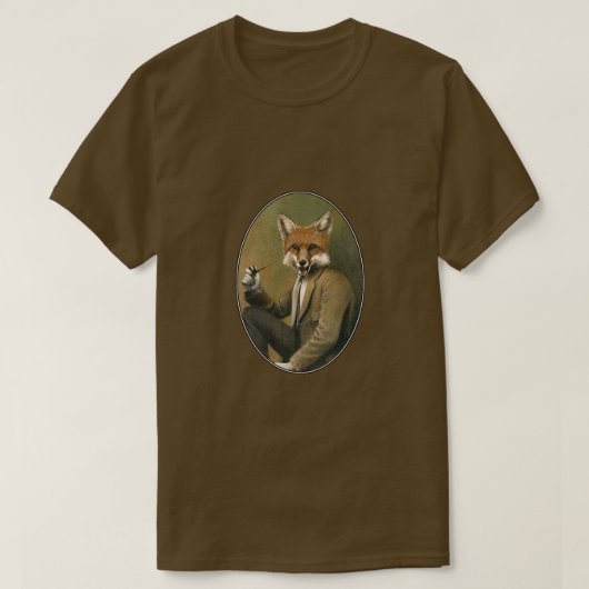 Vintager Hipster Fox T - Shirt (Design vorne)