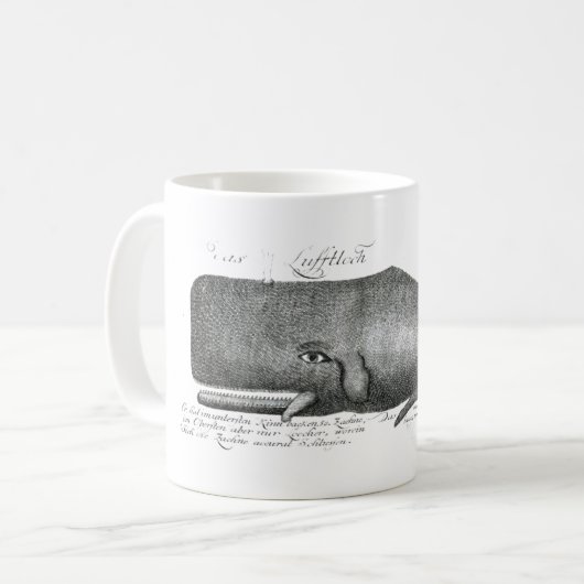 Vintager Hipster für Seeschlachtwal Kaffeetasse (Vorderseite Links)