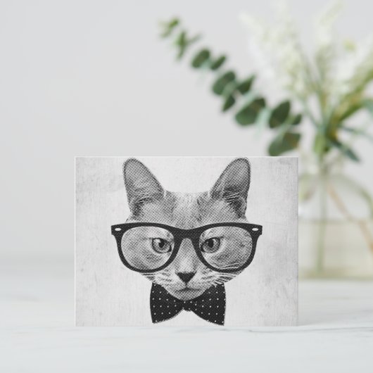 Vintager Hipster Postkarte (Stehend Vorderseite)