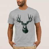 Vintager Hirsch-Schwarzweiss-Illustration T-Shirt (Vorderseite)