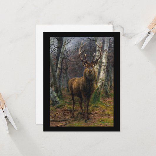 Vintager Hirschjäger Karte (Vorderseite/Rückseite Beispiel)