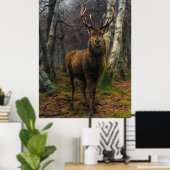 Vintager Hirschjäger Poster (Heimbüro)