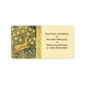 Vintager Hirschkaninchen Kastanienbaum 1902 Adressaufkleber (Vorne)