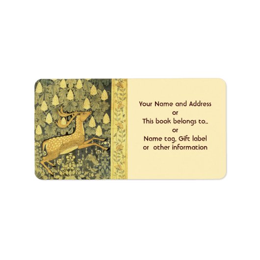 Vintager Hirschkaninchen Kastanienbaum 1902 Adressaufkleber (Vorne)