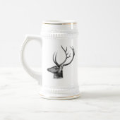 Vintager Hirschkopf-Stein mit Gold Highlights Bierglas (Links)