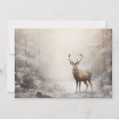 Vintager Hirschwald Winterschnee Frohe Weihnachten (Vorderseite)