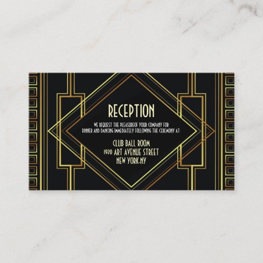 Vintager Hochzeitsempfang Begleitkarte (Vorderseite)