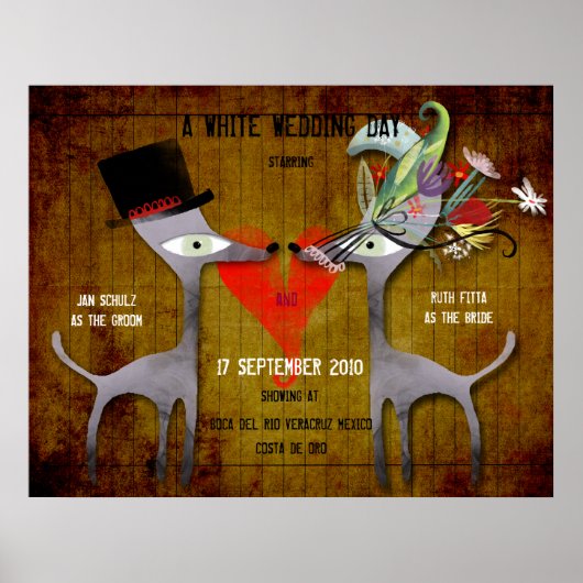 Vintager Hochzeitstag Poster (Vorne)