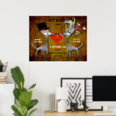 Vintager Hochzeitstag Poster (Heimbüro)