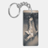 Vintager Hockey-Skate BW Schlüsselanhänger (Vorderseite links)