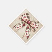 Vintager Holiday Bow mit Berries Serviette (Ecke)