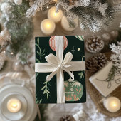 Vintager Holiday Charm Festliche Bauten Geschenkpapier