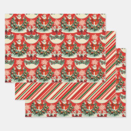 Vintager Holiday Cheer in Red Geschenkpapier Set