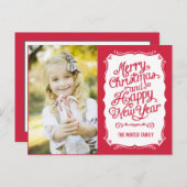 Vintager Holiday Foto Card Postkarte (Vorne/Hinten)