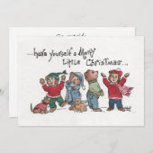 Vintager Holiday Singschuh Cubs Acrylkarikatur Feiertagskarte (Vorne/Hinten)