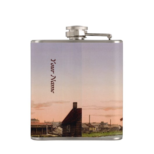 Vintager, holländischer Windmühlen Flachmann (Rückseite)