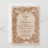 Vintager Holzbär Rustikal 50. Geburtstag Einladung (Vorderseite)