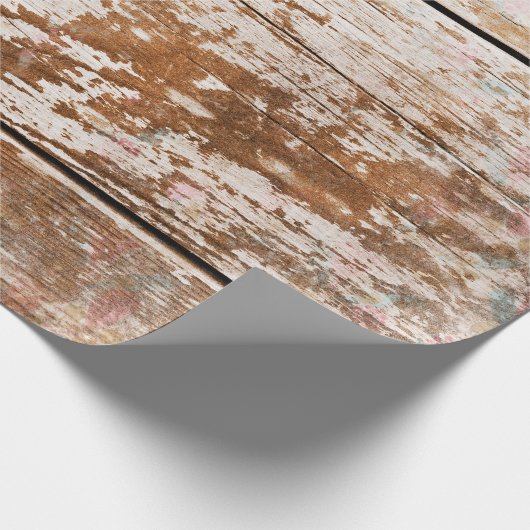 Vintager Holzeffekt verblasst Geschenkpapier (Ecke)