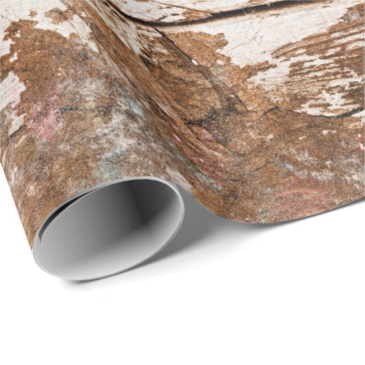 Vintager Holzeffekt verblasst Geschenkpapier (Rolleneckpunkt)
