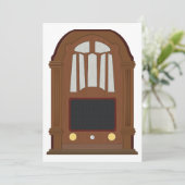 Vintager Holzfunksender Einladung (Stehend Vorderseite)