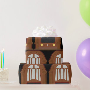 Vintager Holzfunksender Geschenkpapier