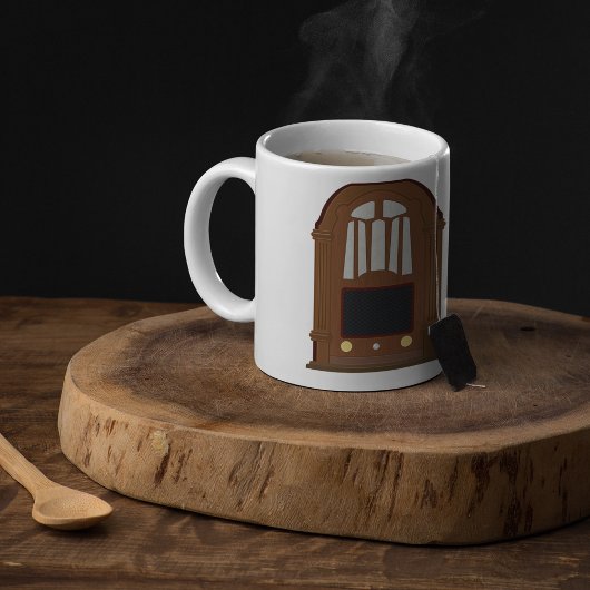 Vintager Holzfunksender Kaffeetasse